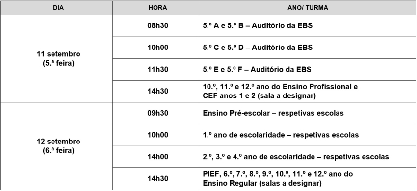 RECEÇÃO AOS ALUNOS - ANO LETIVO 2025/2026